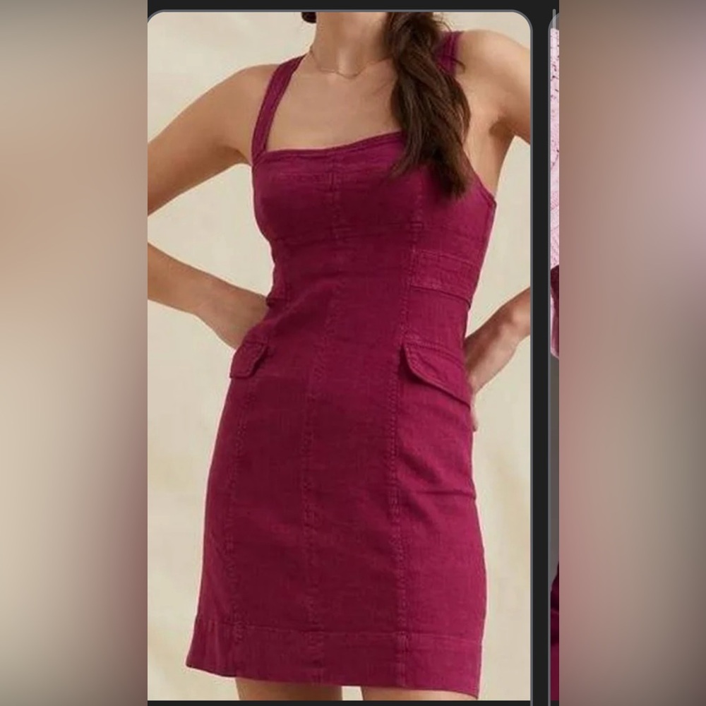 Anthropologie square neck mini dress size 4